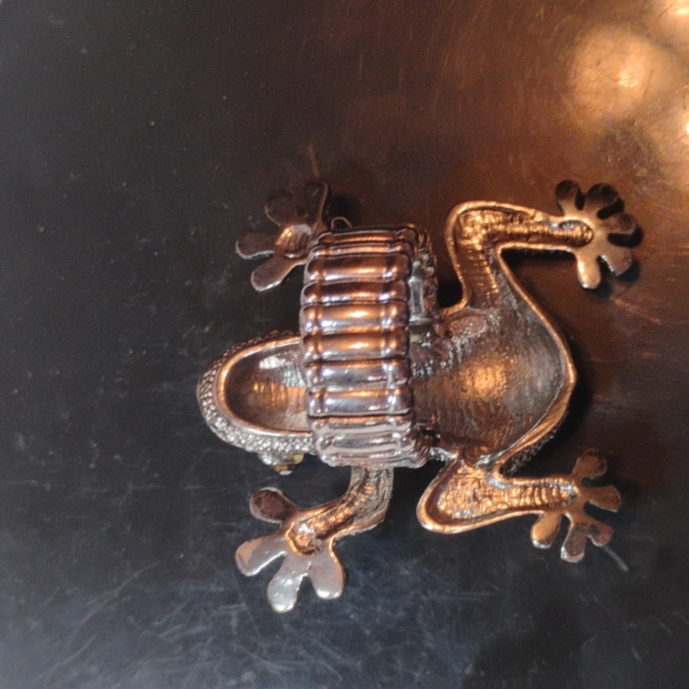 Crystal Accent Adjustable Frog Ring - image 5